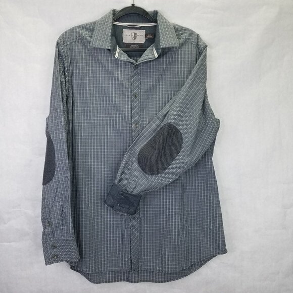 Black Brown 1826 Other - Black Brown 1826 Button Up Shirt Men's XL Long Sleeve Plaid Elbow Patch Casual